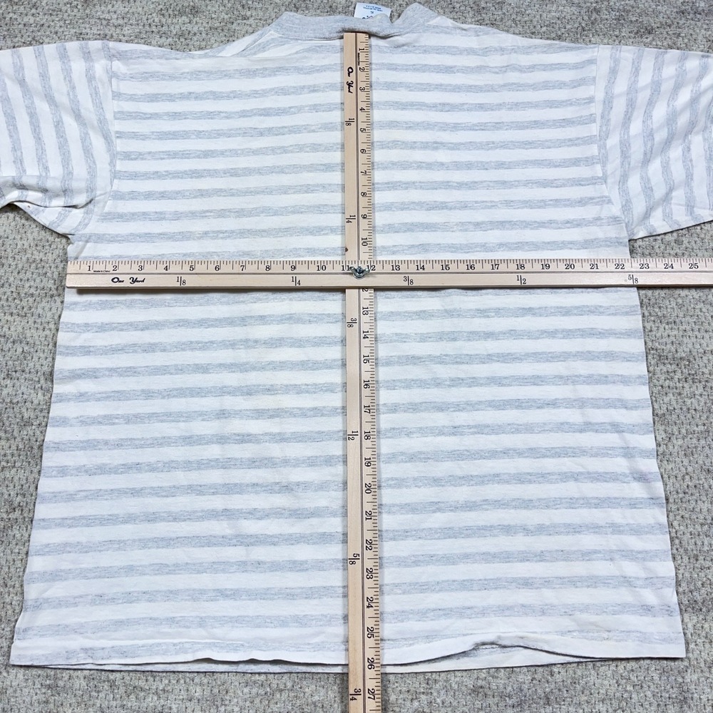 Vintage Charlotte Hornets Shirt Men XL Gray Striped 90s Single Stitch USA NBA - Picture 9 of 12